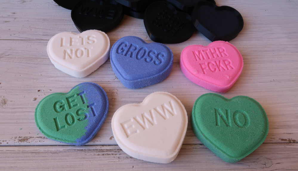 Anti Valentines Conversation Heart Bath Bomb Mold