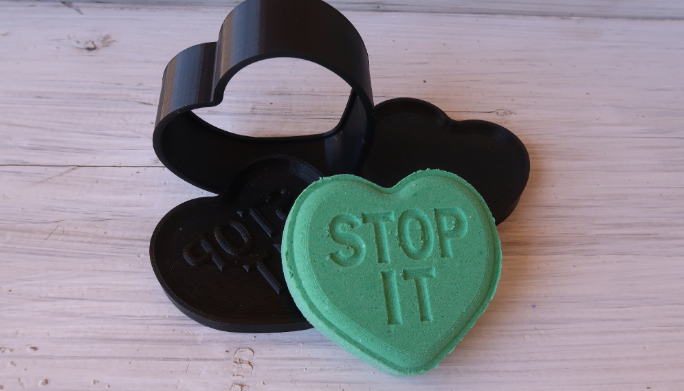 Anti Valentines Conversation Heart Bath Bomb Mold