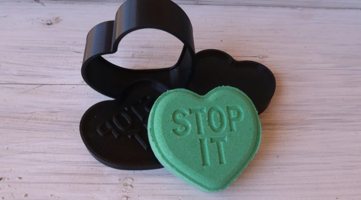 Anti Valentines Conversation Heart Bath Bomb Mold