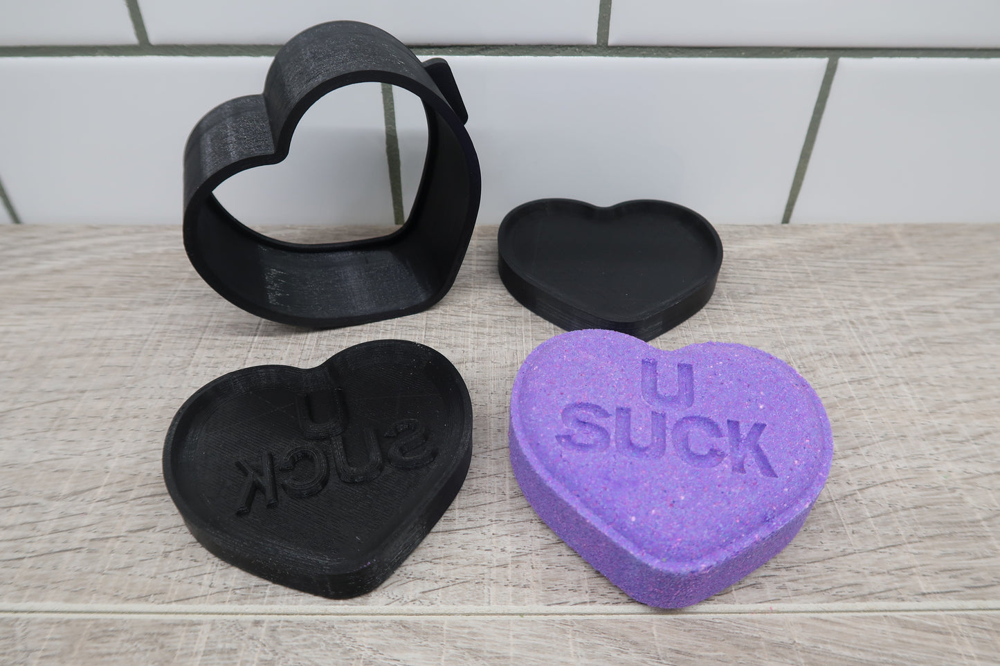 New Anti Valentines Conversation Heart Bath Bomb Mold