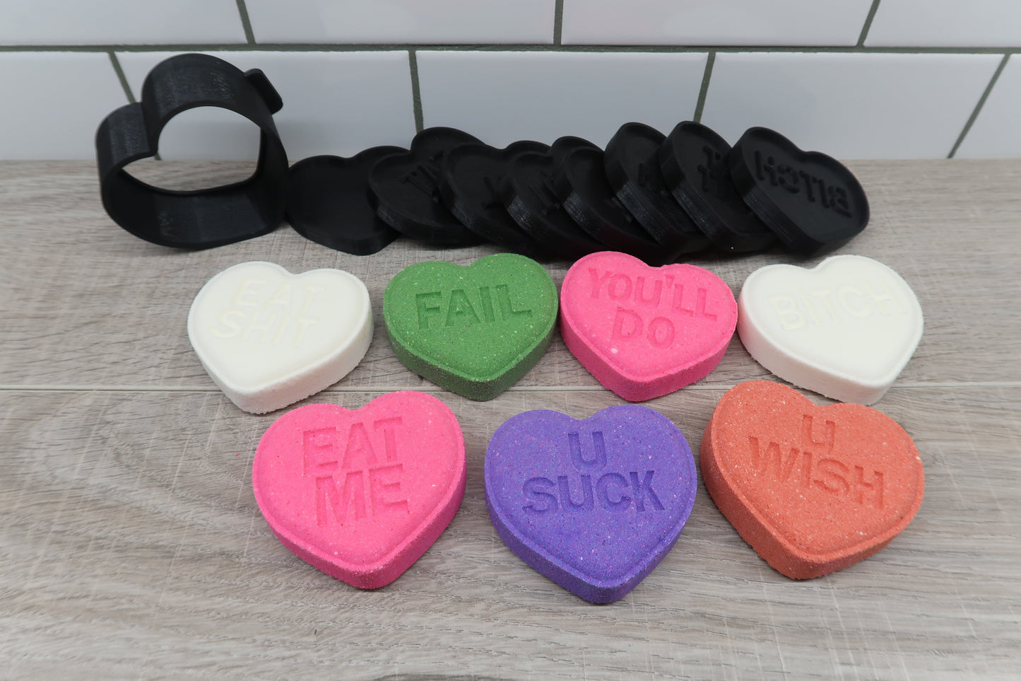 New Anti Valentines Conversation Heart Bath Bomb Mold